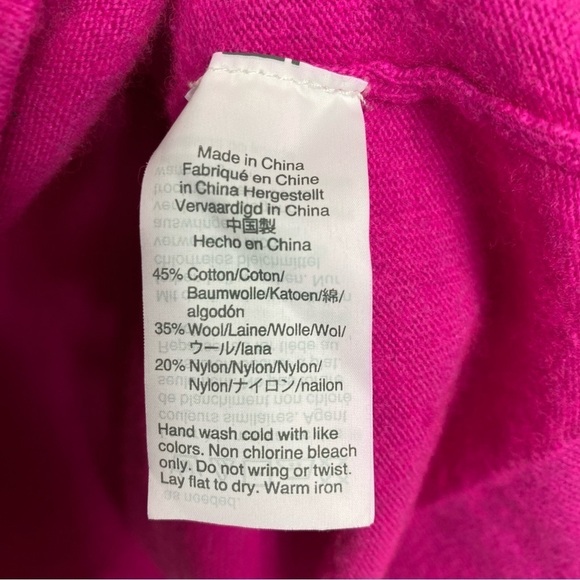 J Crew Mercantile bright Fuschia wool cotton crewneck sweater - Picture 5 of 5